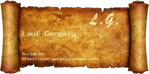 Lauf Gergely névjegykártya